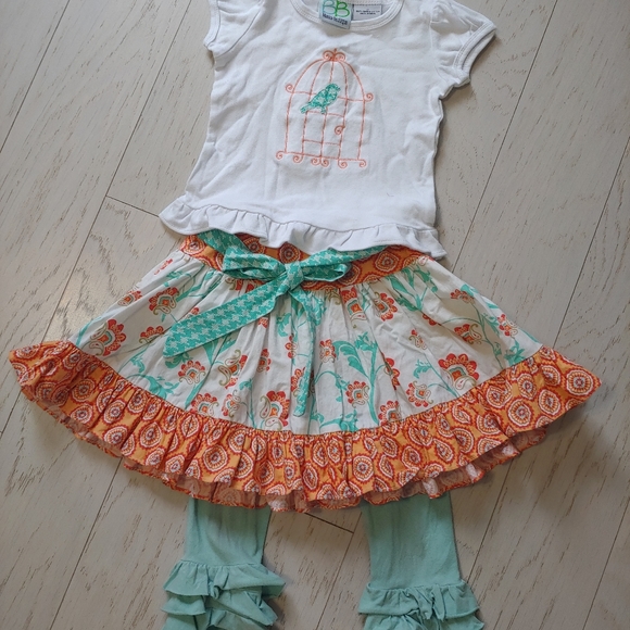 Boutique top , skirt & ruffle leggings - Picture 5 of 5